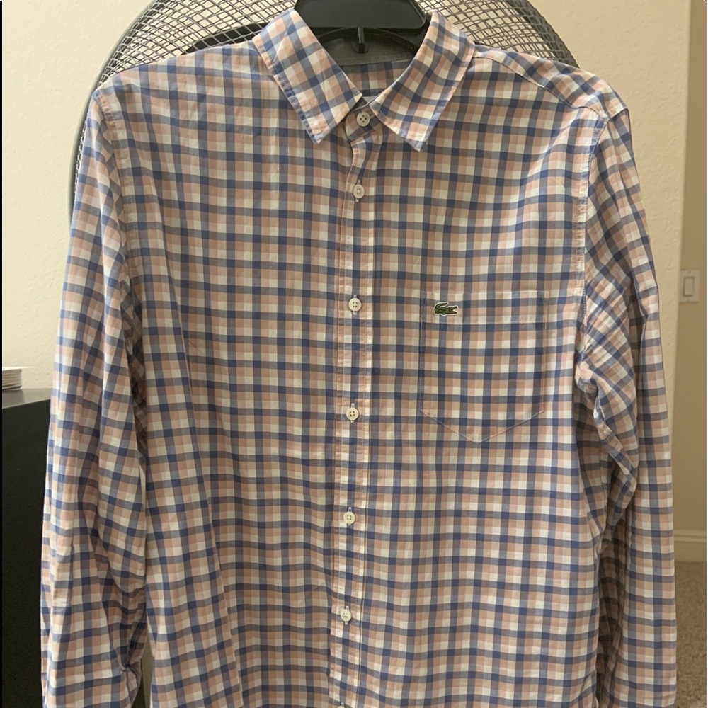 Lacoste Cotton Button Down Checkered Shirt M